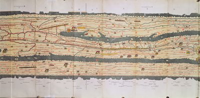 Detail of Italy from the Peutinger map (detail) by Unbekannt Unbekannt